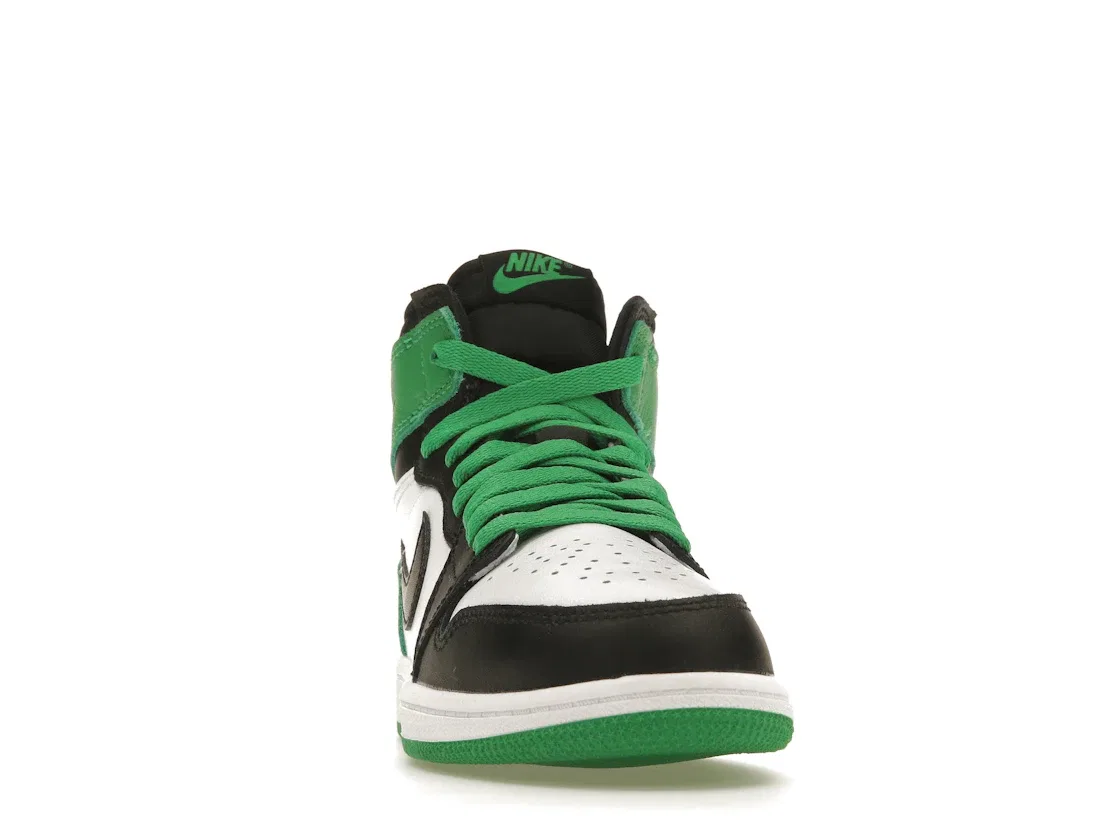 Детские кроссовки высокие с принтом Jordan 1 Retro High OG Lucky Green Jordan, Black/Lucky Green White — фото 2
