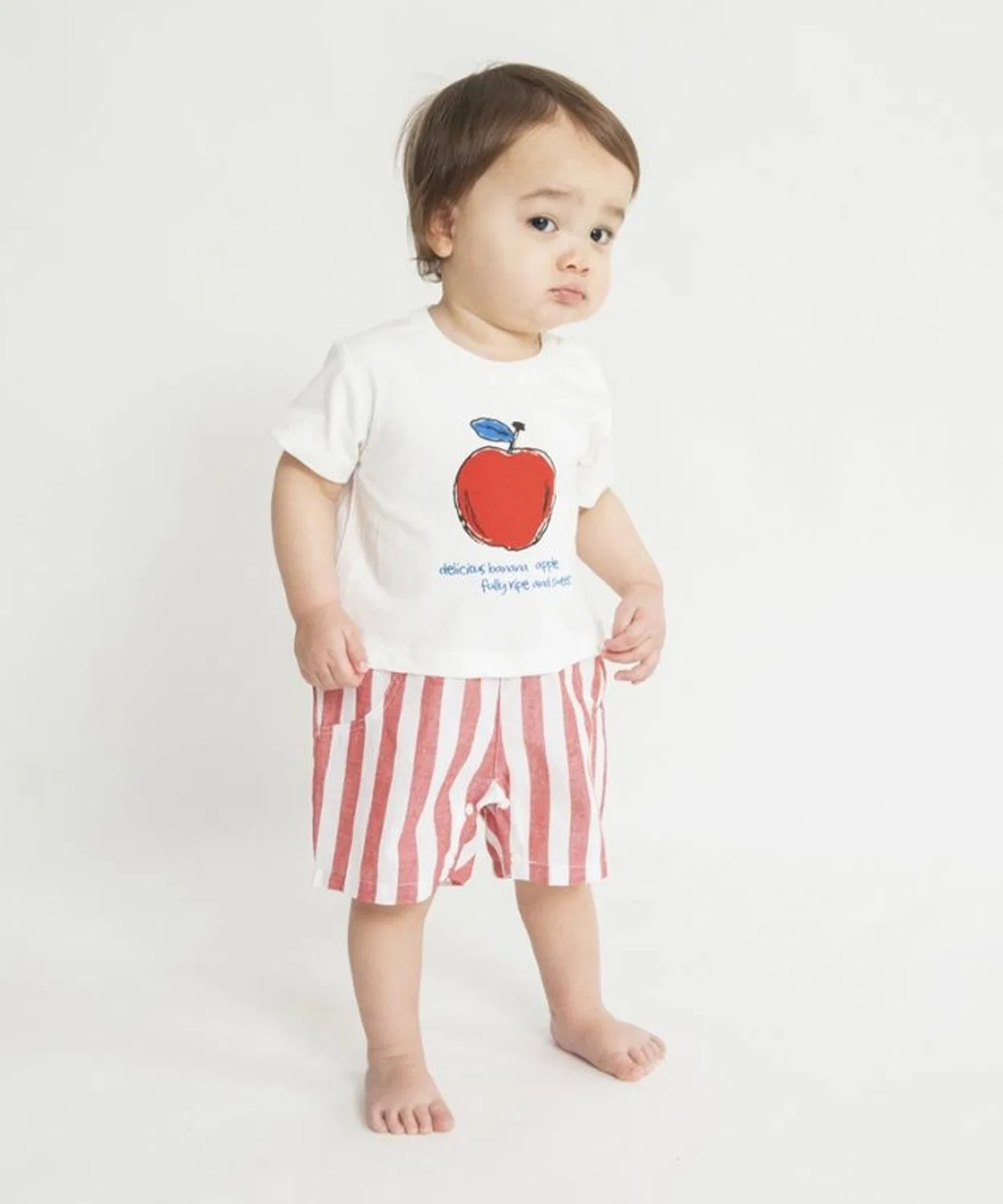 Детский комбинезон-боди с фруктовым принтом, модель Fruit Graphic, branshes, Ivory — фото 4