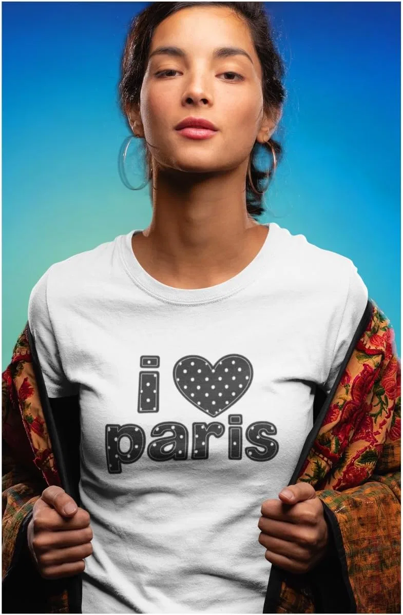 Футболка с принтом I Love Paris Bella Canvas 3001, Natural — фото 2