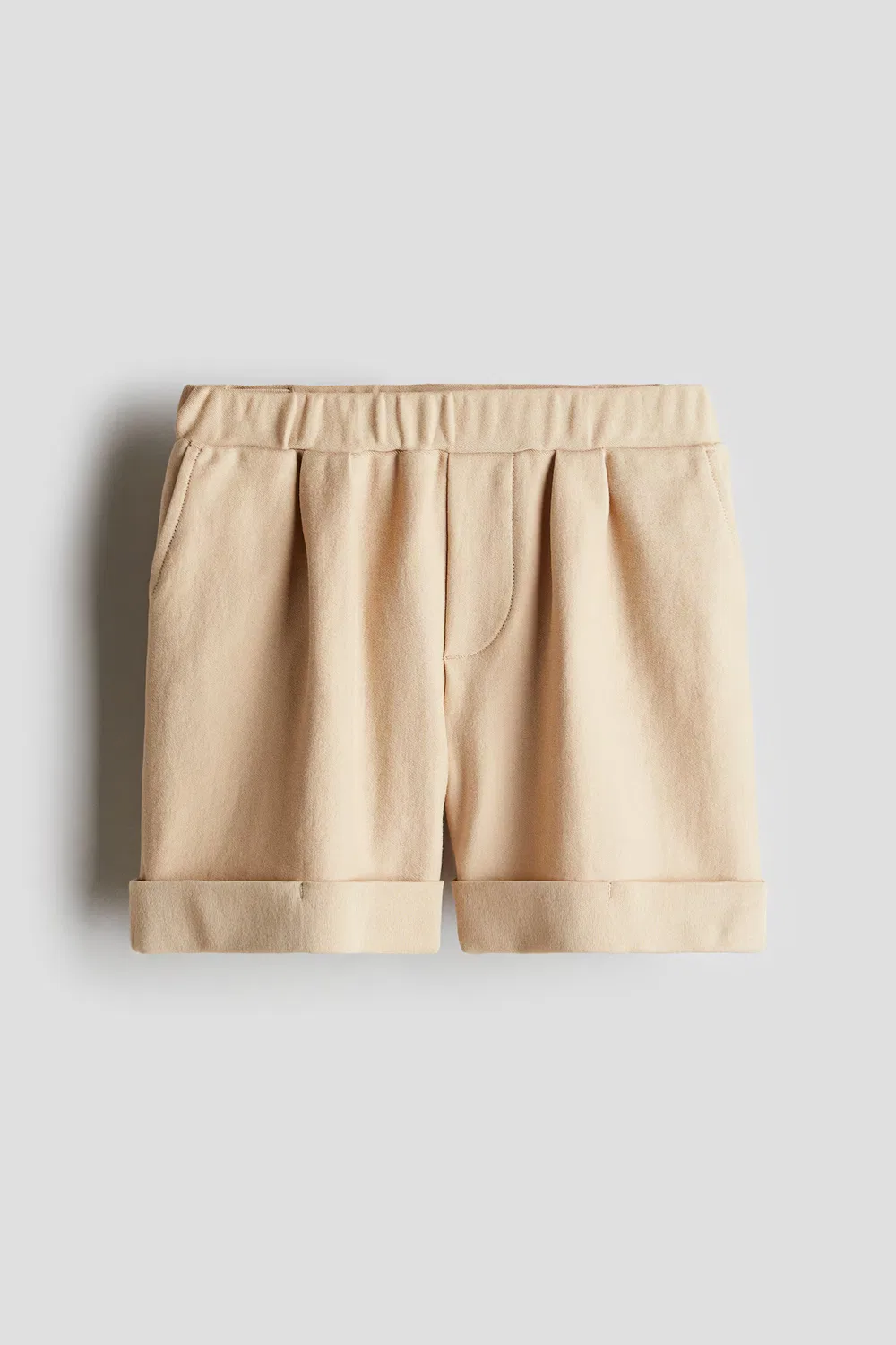 Хлопковые трикотажные шорты свободного кроя H&M, Beige