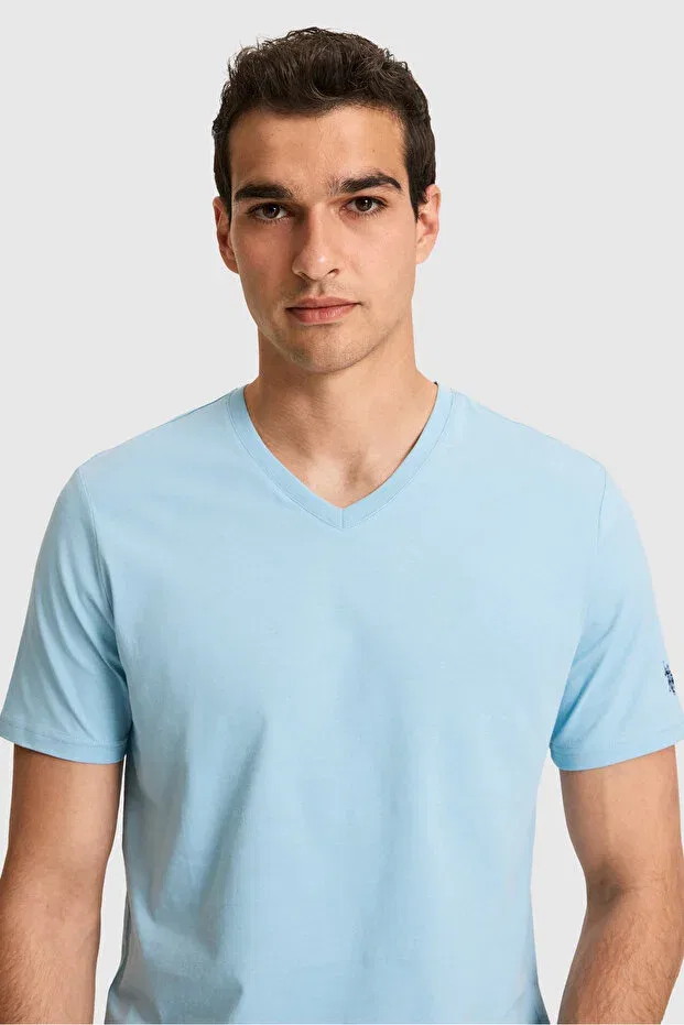 Мужская футболка с v-образным вырезом U.S. Polo Assn., Blue — фото 2