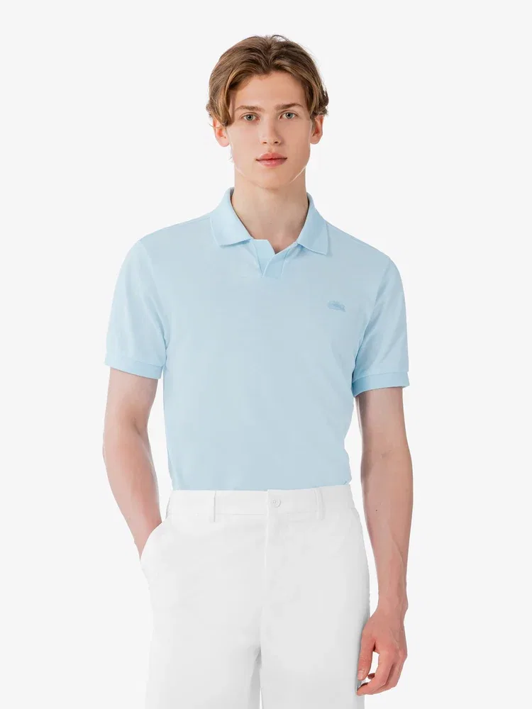 Поло LACOSTE Basic Open Collar, Royal Blue — фото 4