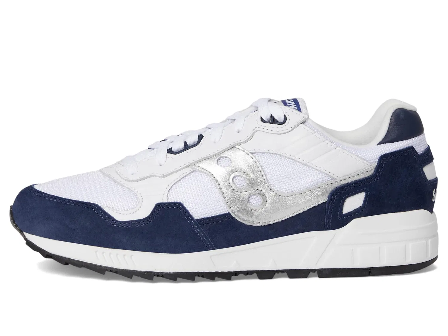 Детские беговые кроссовки Shadow 5000 Saucony, White Navy Silver — фото 4