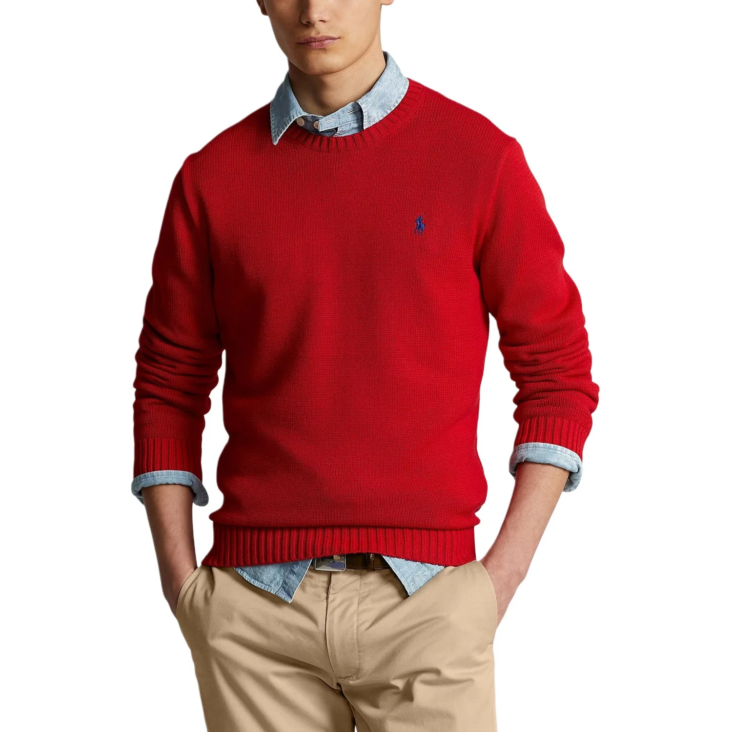 Мужской свитшот с круглым вырезом Polo Ralph Lauren, Red — фото 3