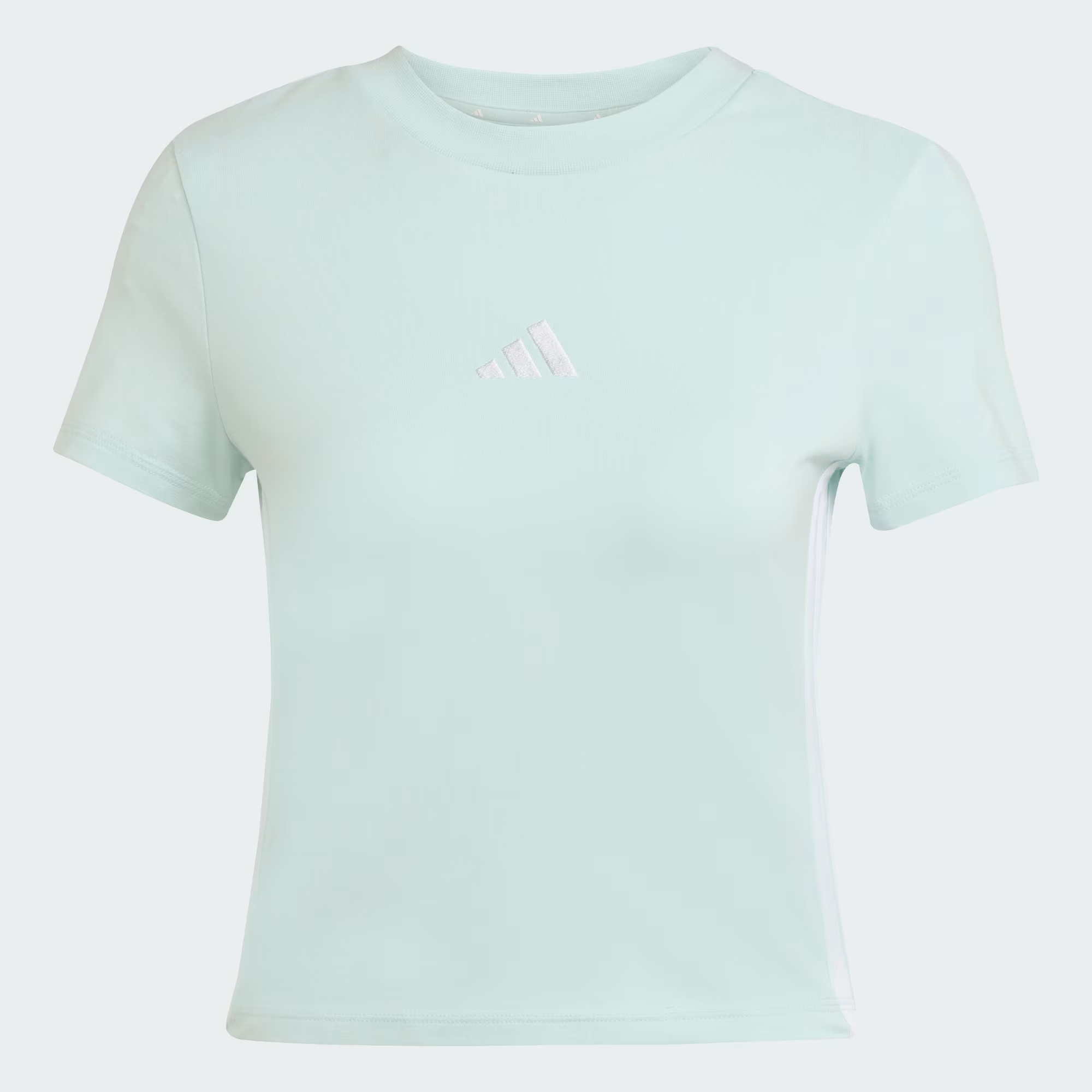 

Футболка Adidas Essentials 3-Stripes Slim Baby Tee, мятный/белый