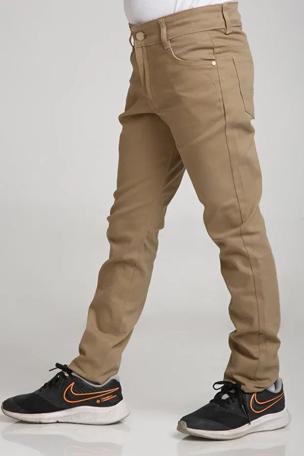 Детские брюки для девочек базовые Sports model Generic Brands, Beige — фото 4