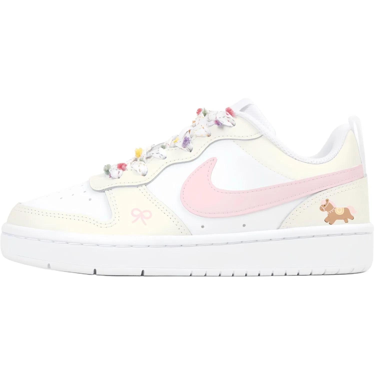 Кроссовки для скейтбординга Nike Court Borough, White Yellow Pink