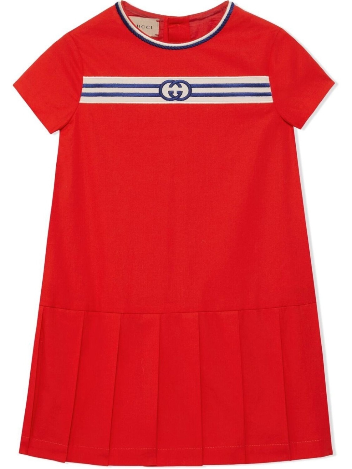 

Платье с отделкой Web Gucci Kids, красный