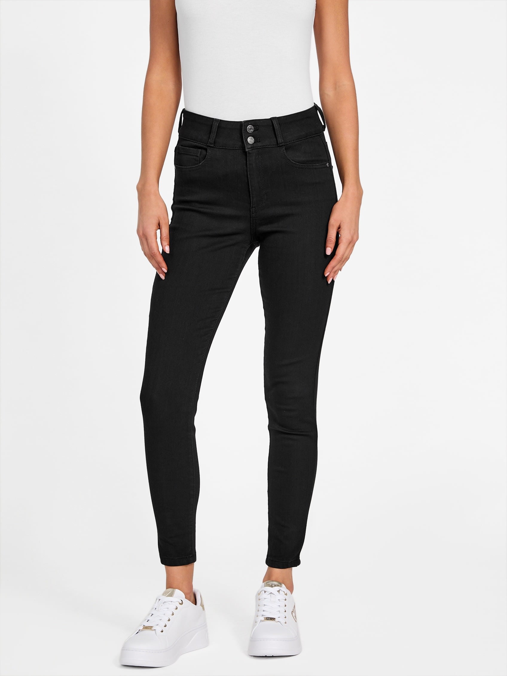 

Узкие джинсы Eco Emilia с высокой посадкой Guess Factory, черный