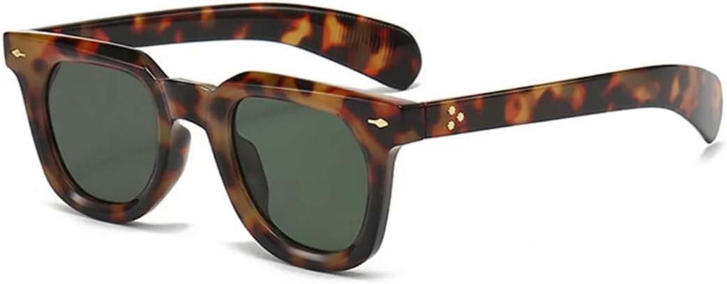 

Женские солнцезащитные очки с заклепками, градиентный дизайн, цвет «желе», ретро-панк, мужские солнцезащитные очки с защитой от УФ-излучения UV400 UUPTTPL, Leopard Green