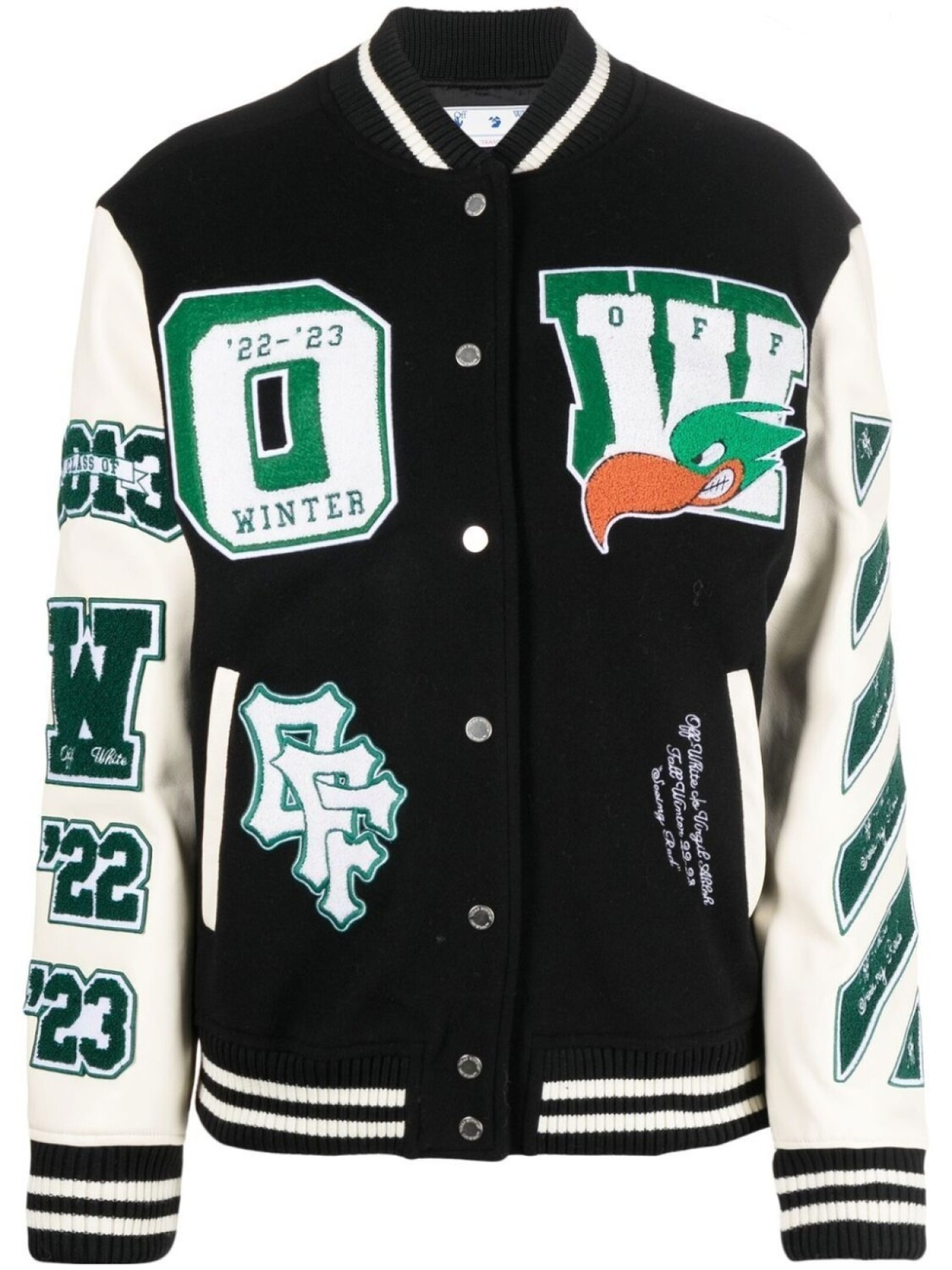 

Off-White бомбер Embr Patches с вышивкой, черный