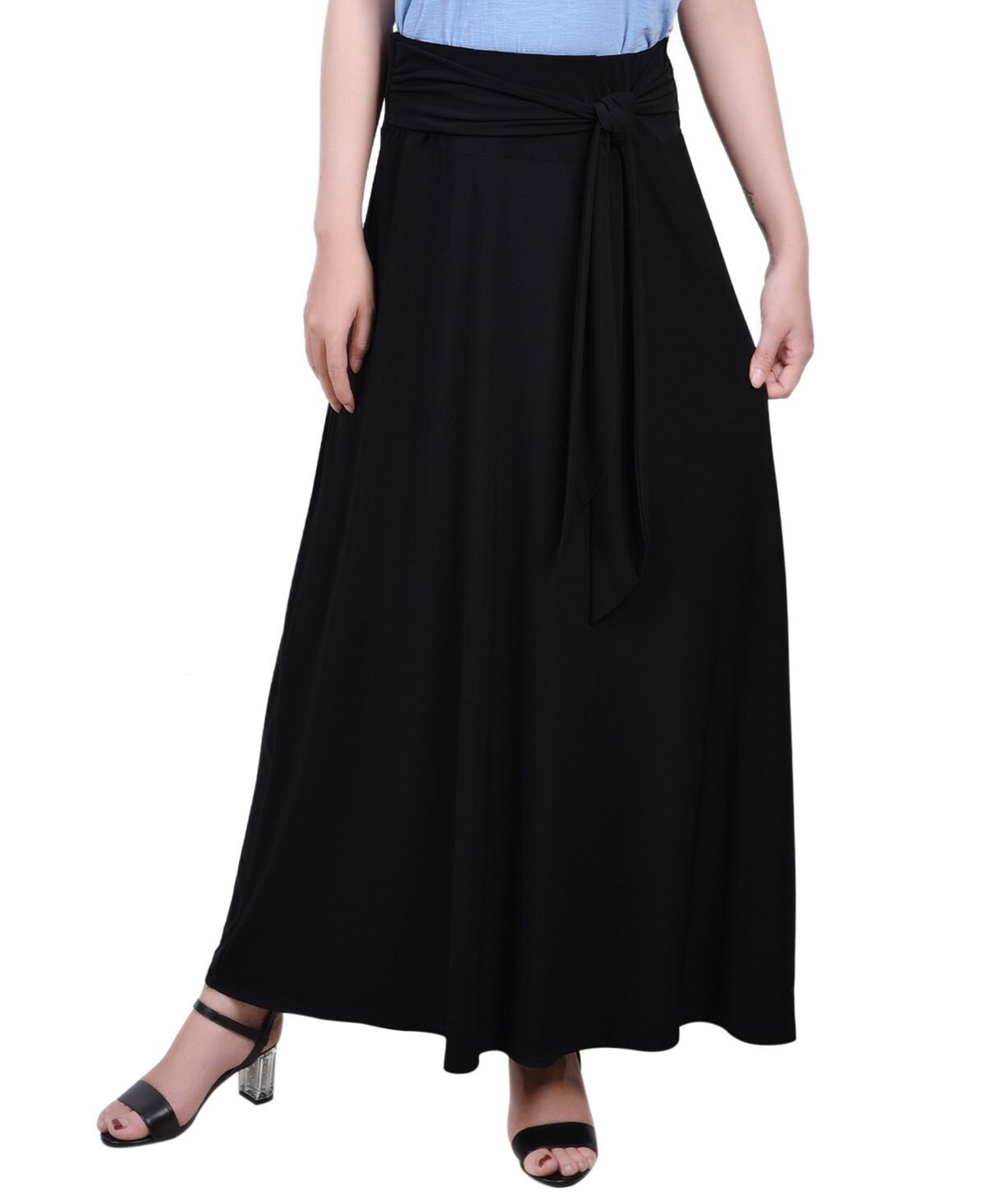 

Женская длинная юбка Missy с поясом на талии NY Collection, черный