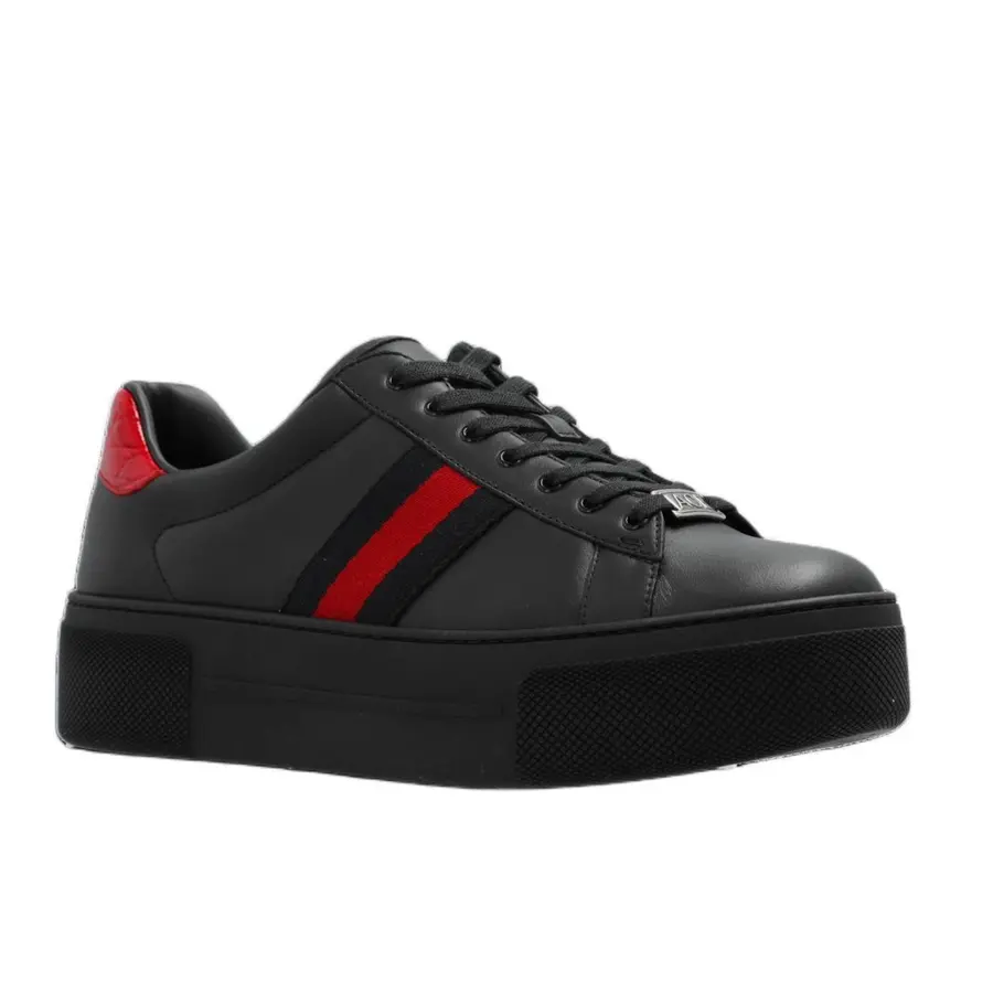Кроссовки (WMNS) Gucci Ace Leather Platform 'Black', черный — фото 3