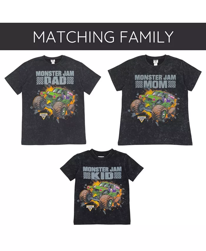 Футболка для мальчиков Toddler Boys Vintage Wash Matching Family Monster Jam, черный — фото 3