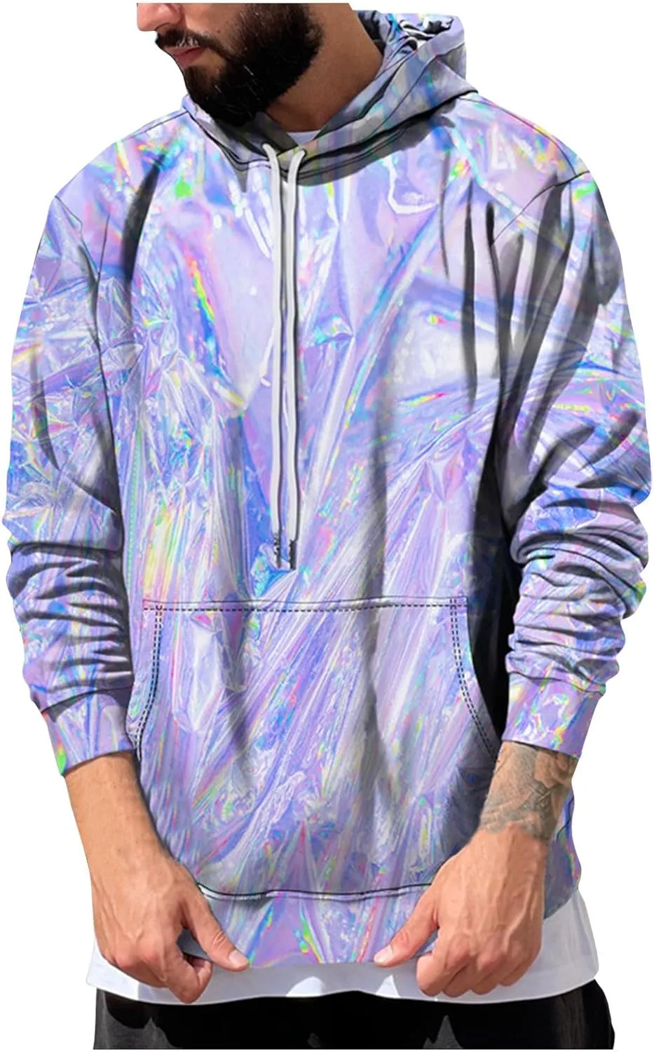 

XiaXogool худи для мужчин, тай-дай, с карманом, plus size