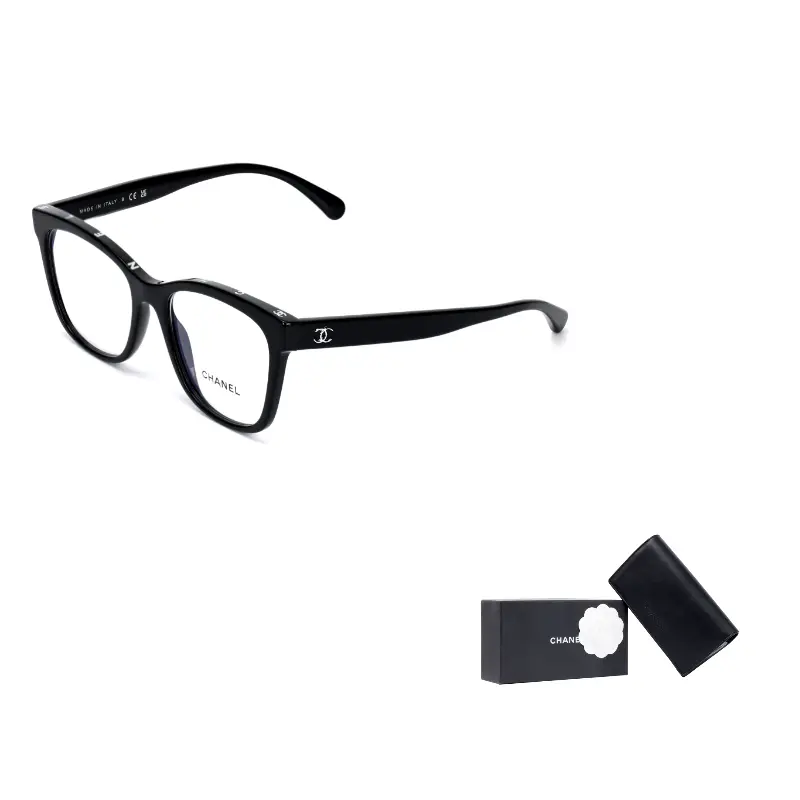 

CHANEL Мужские квадратные очки из ацетата черные, Black