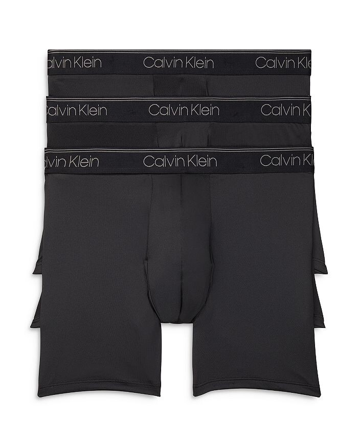 Эластичные влагоотводящие трусы-боксеры из микрофибры, упаковка из 3 шт. Calvin Klein