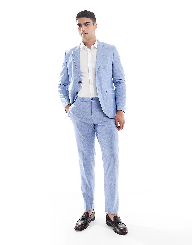 

Льняные брюки Jack & Jones Premium синего цвета