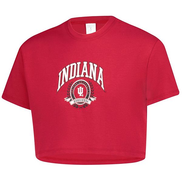 Детская футболка Indiana Hoosiers crimson laurels cropped tri-blend Zoozatz — фото 3
