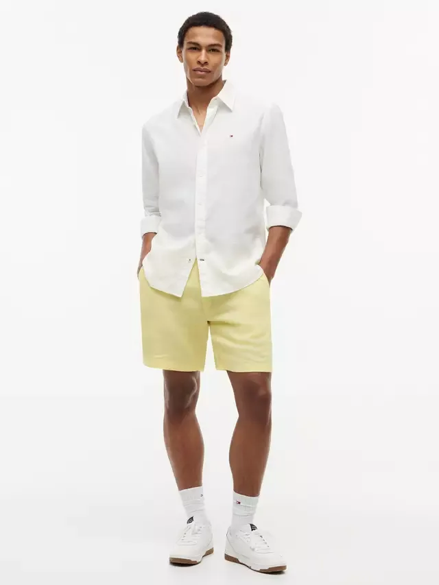 Шорты из льняной смеси Doven Tommy Hilfiger, Light Yellow — фото 2