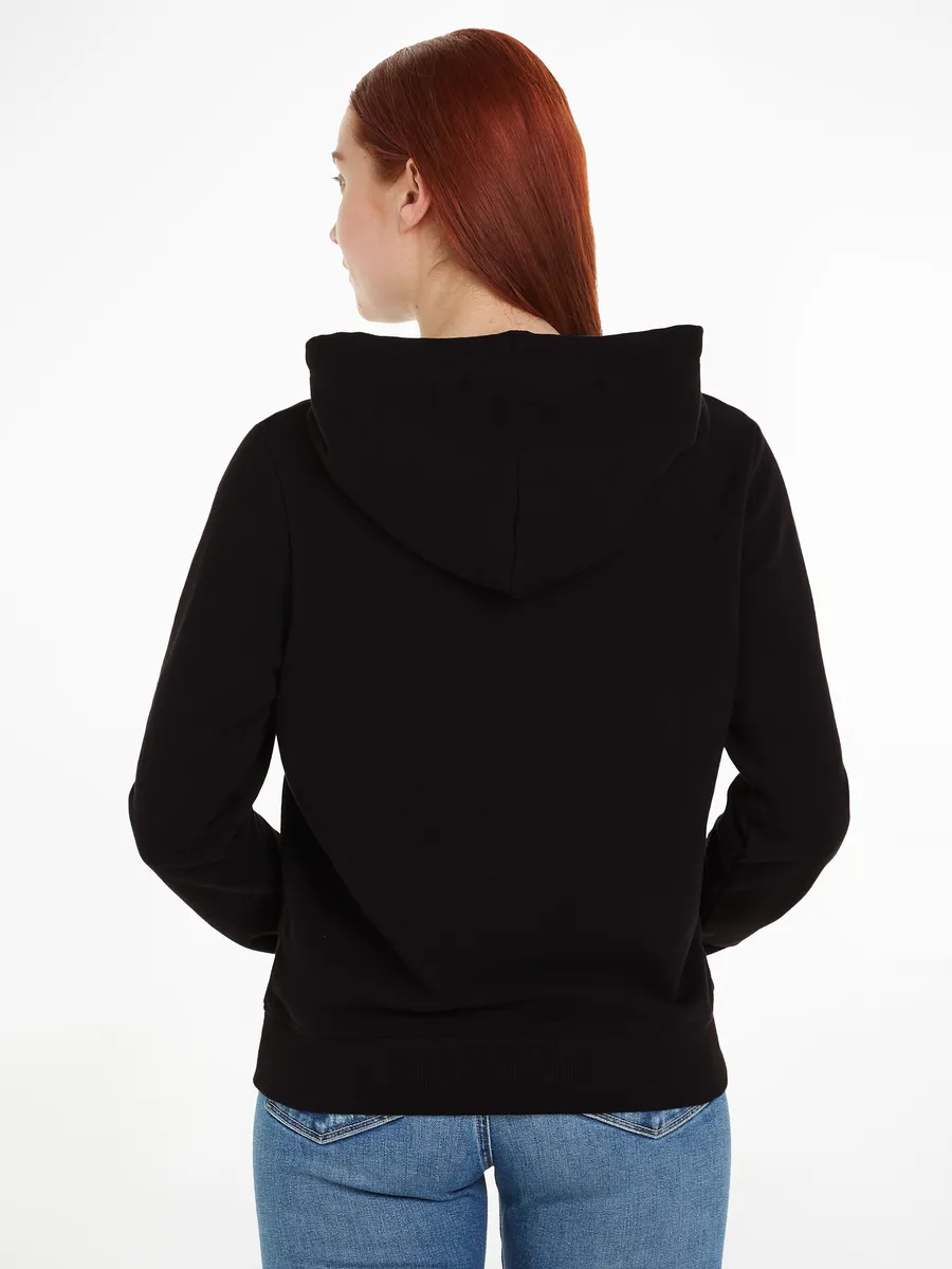 Толстовка Tommy Jeans с капюшоном "TJW REG LINEAR HOODIE" и надписью-логотипом, черный — фото 2
