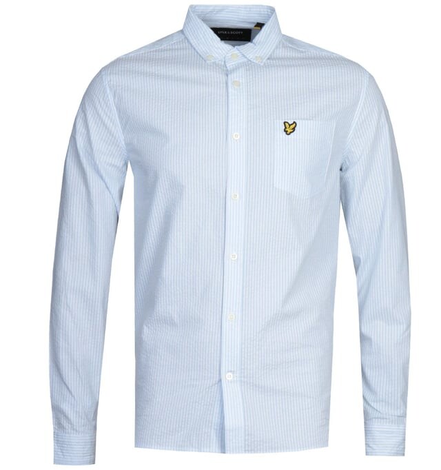 

Рубашка из жатого хлопка с длинными рукавами для бассейна Lyle & Scott, синий