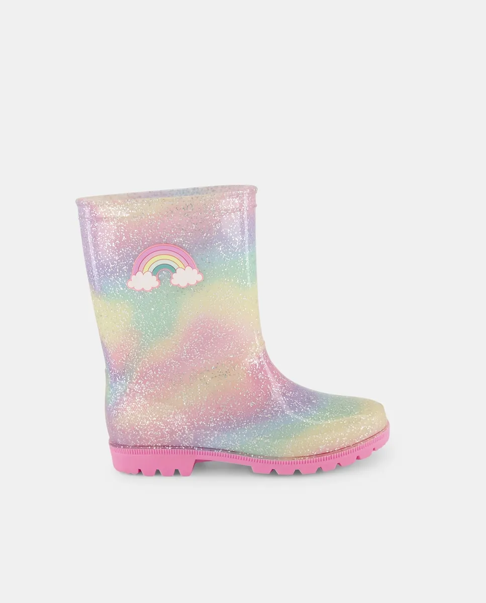 

Детские резиновые сапоги с блестками Kids El Corte Inglés, светло-розовый