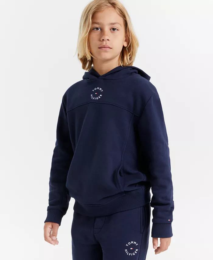 

Толстовка с вышитым логотипом из мягкого флиса для малышей и мальчиков Tommy Hilfiger, синий