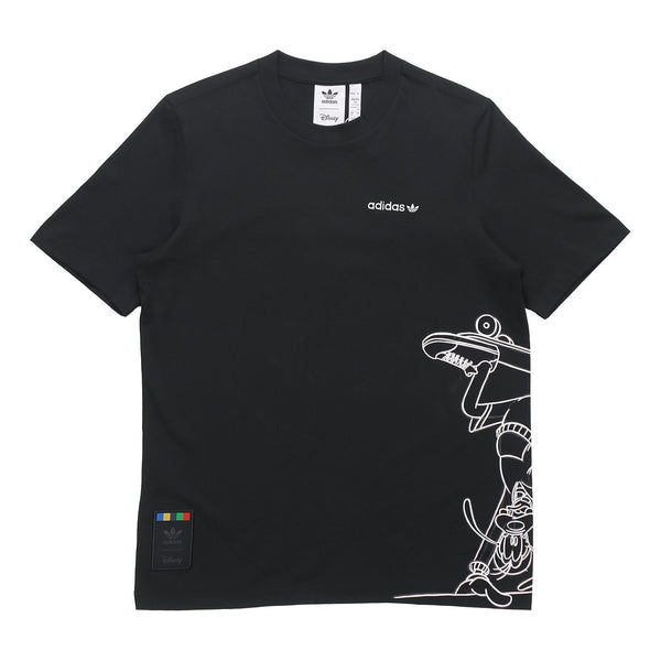 

Футболка originals x crossover disney goofy tee side large printing short sleeve black Adidas, черный