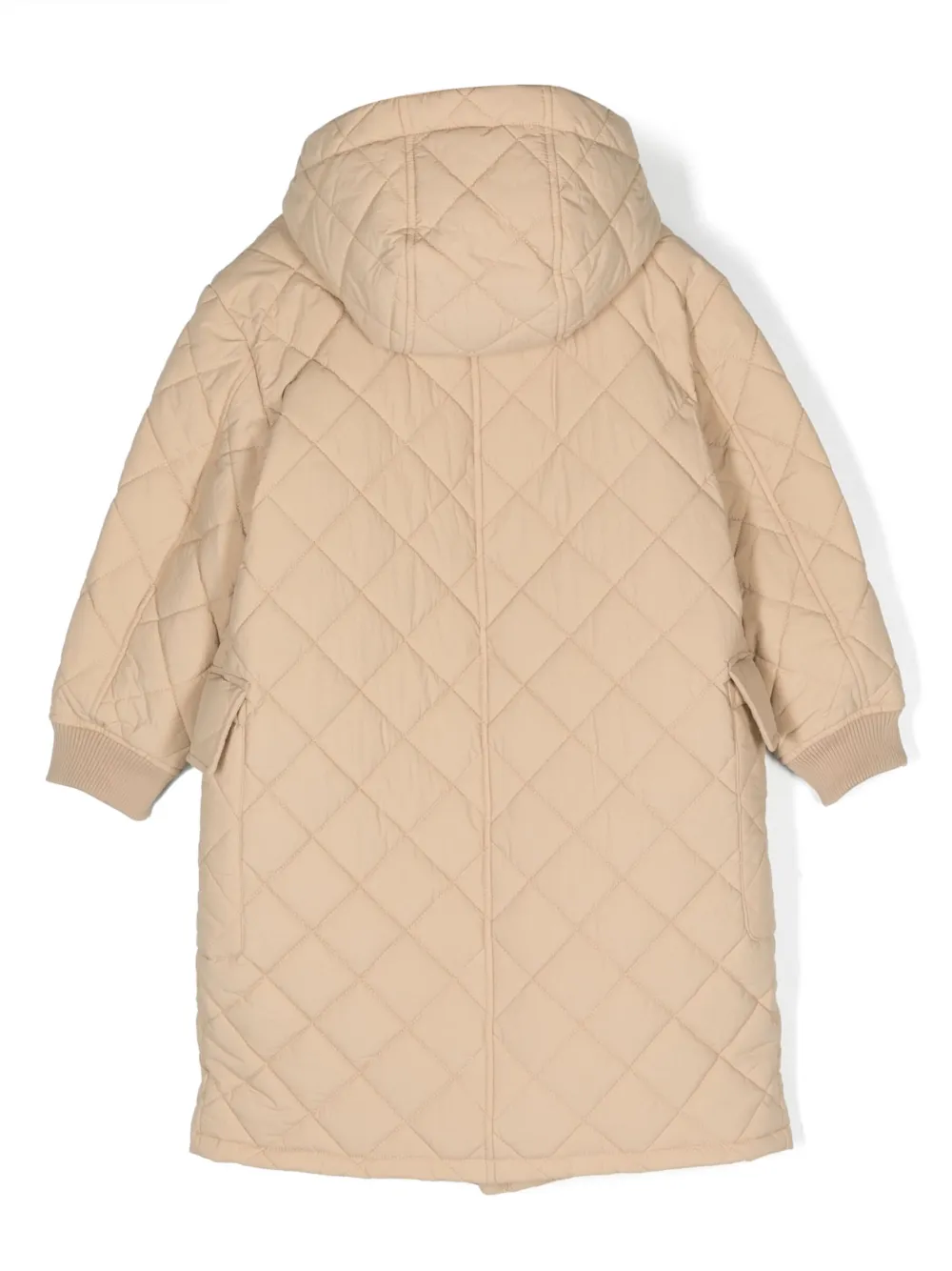 Стеганое пальто с капюшоном Emporio Armani Kids, нейтральный — фото 2