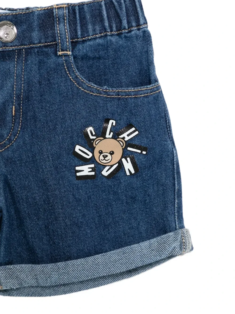 Шорты с графичным принтом Moschino Kids, синий — фото 3
