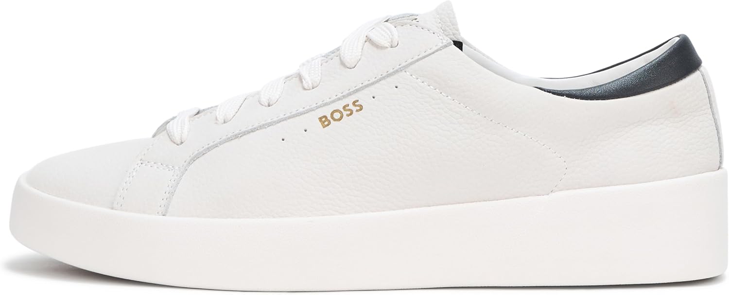 BOSS мужские кроссовки Belwar Smooth Leather Low Top, White Oak — фото 2