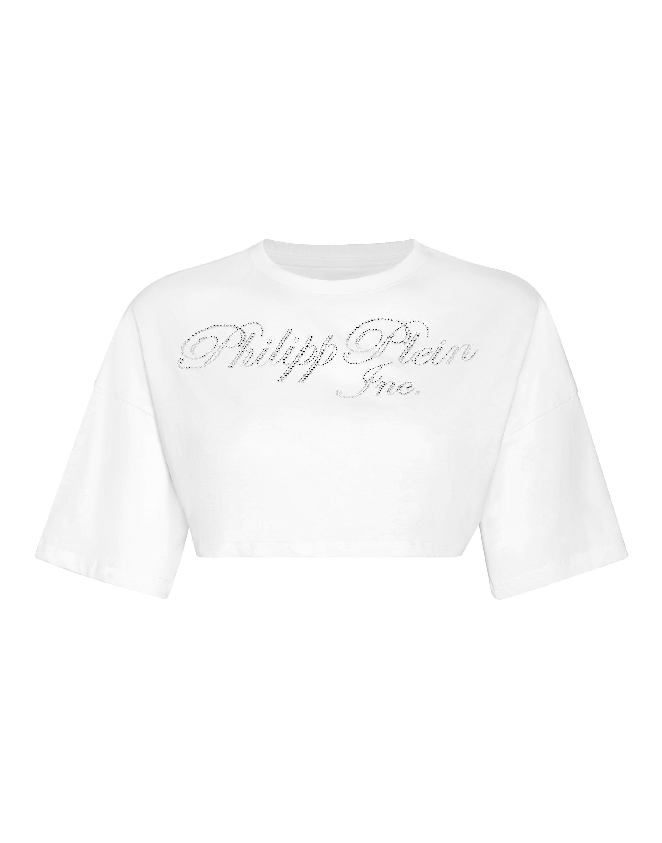 

Укороченная футболка со стразами Philipp Plein TM, белый