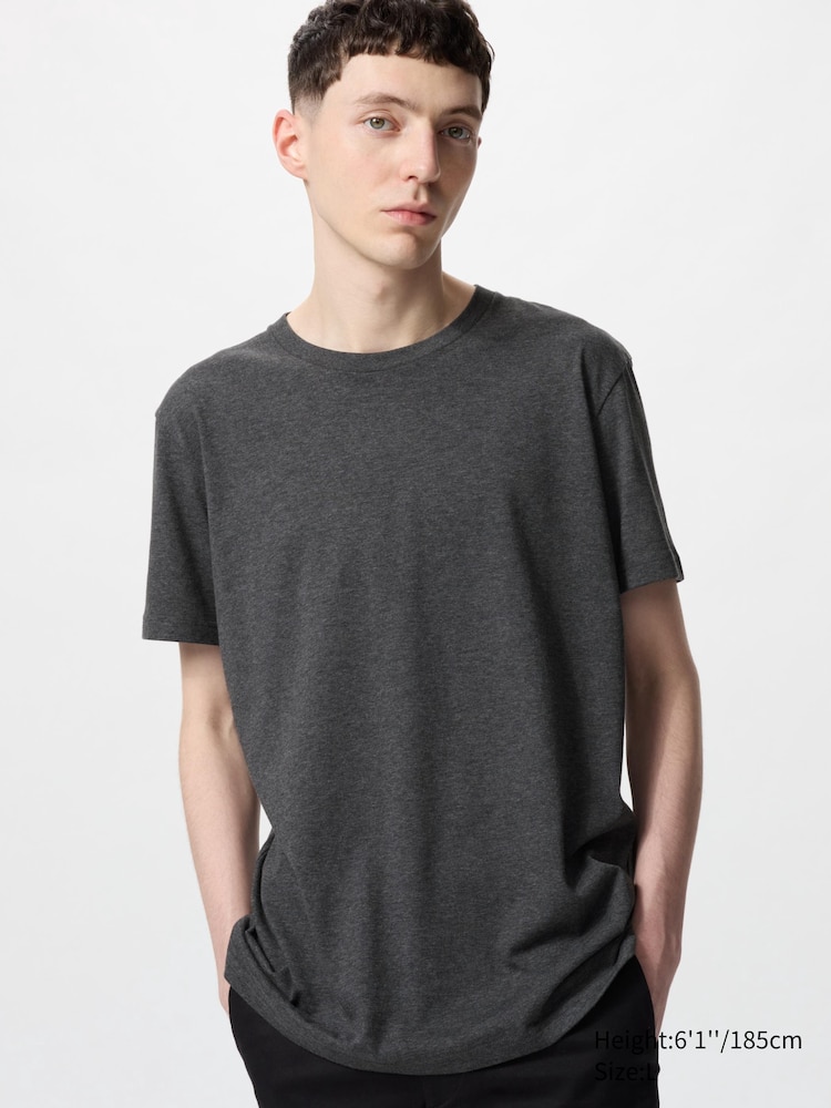 

Футболка с круглым вырезом Uniqlo, цвет 08 серый