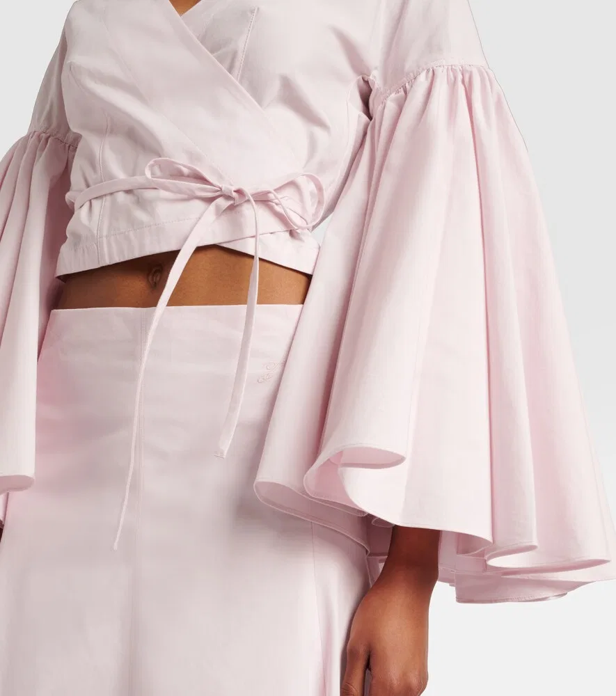 Хлопковый поплиновый топ Paysan Jacquemus, розовый — фото 4