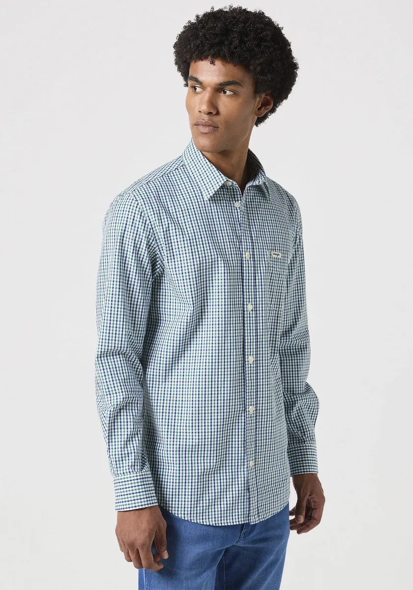 

Рубашка Wrangler с длинными рукавами "LS 1 PKT SHIRT", в клетку, синий