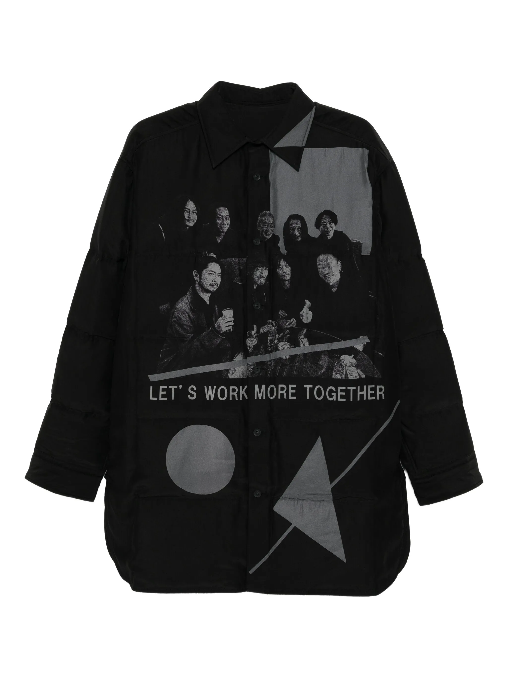 

Пуховик с графичным принтом Yohji Yamamoto, черный