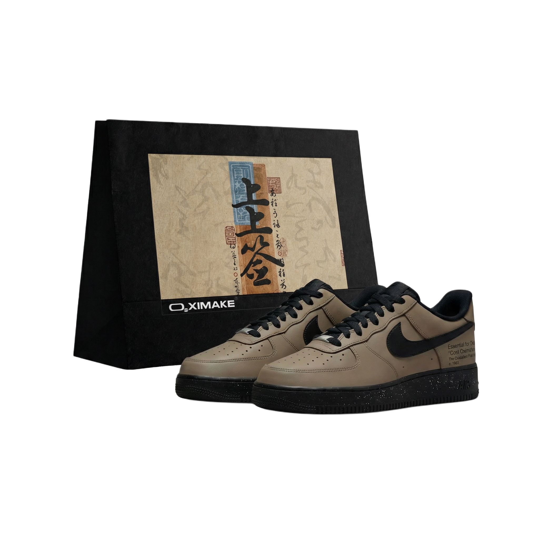 

Nike Кроссовки Air Force 1 Abrasion Resistant Height Increasing Low top Skateboard Shoes Unisex Black Brown