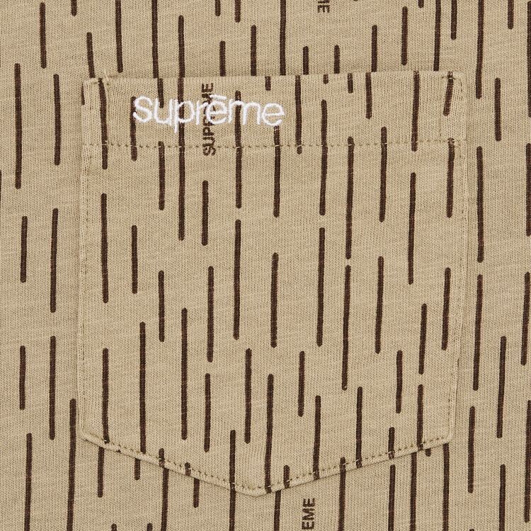 Футболка Supreme Short-Sleeve Pocket Tee Tan Raindrop, желто-коричневый — фото 2