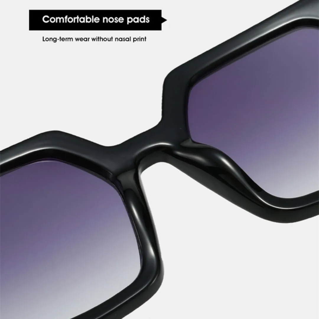 

Солнцезащитные очки Polygon Square для женщин, модные градиентные очки с защитой от УФ-излучения UV400 для мужчин, прозрачная оправа TVTBBVV, Blue Pattern Clear