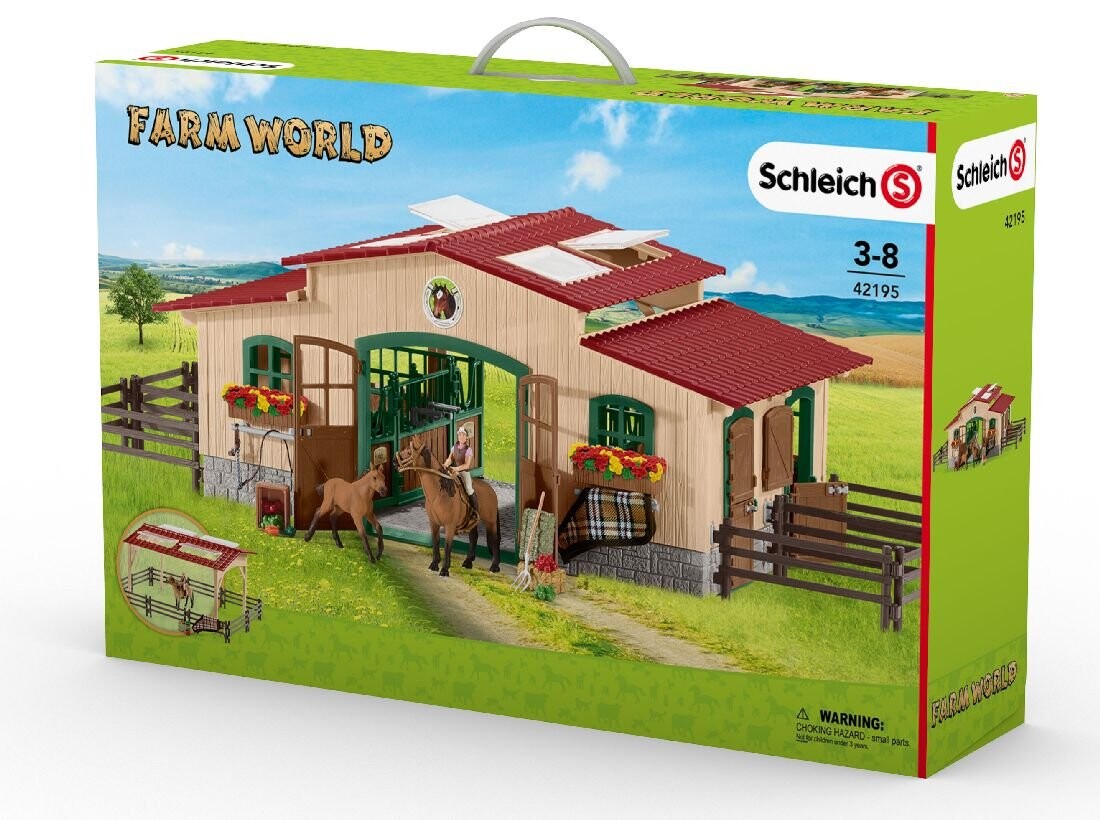 

Schleich, фигурки Конюшня с лошадьми и аксессуарами, 42195