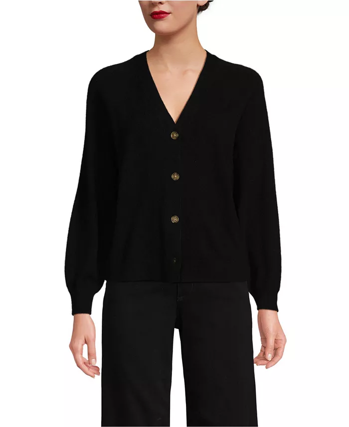 

Женский кашемировый кардиган Lands' End, черный