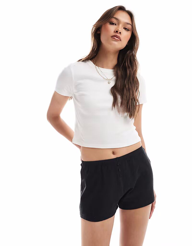 

Короткие шорты из персикового трикотажа Cotton On sleep черного цвета Cotton:On