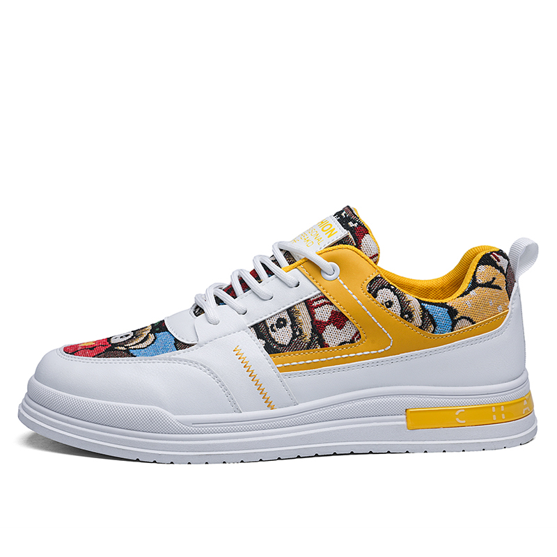 

LONGDUIZHANG Амортизирующие нескользящие износостойкие легкие дышащие низкие кроссовки унисекс YCCF9907 белый желтый [Дышащие универсальные]