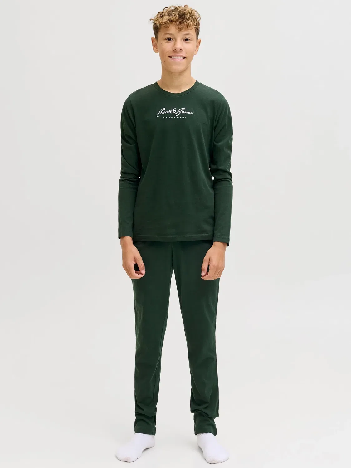 Лонгслив с круглым вырезом, JACK & JONES Junior, scarab — фото 3