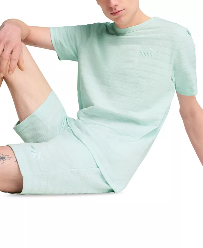 

Мужская футболка Ess Elevated Regular-Fit с фактурной полоской Puma, синий