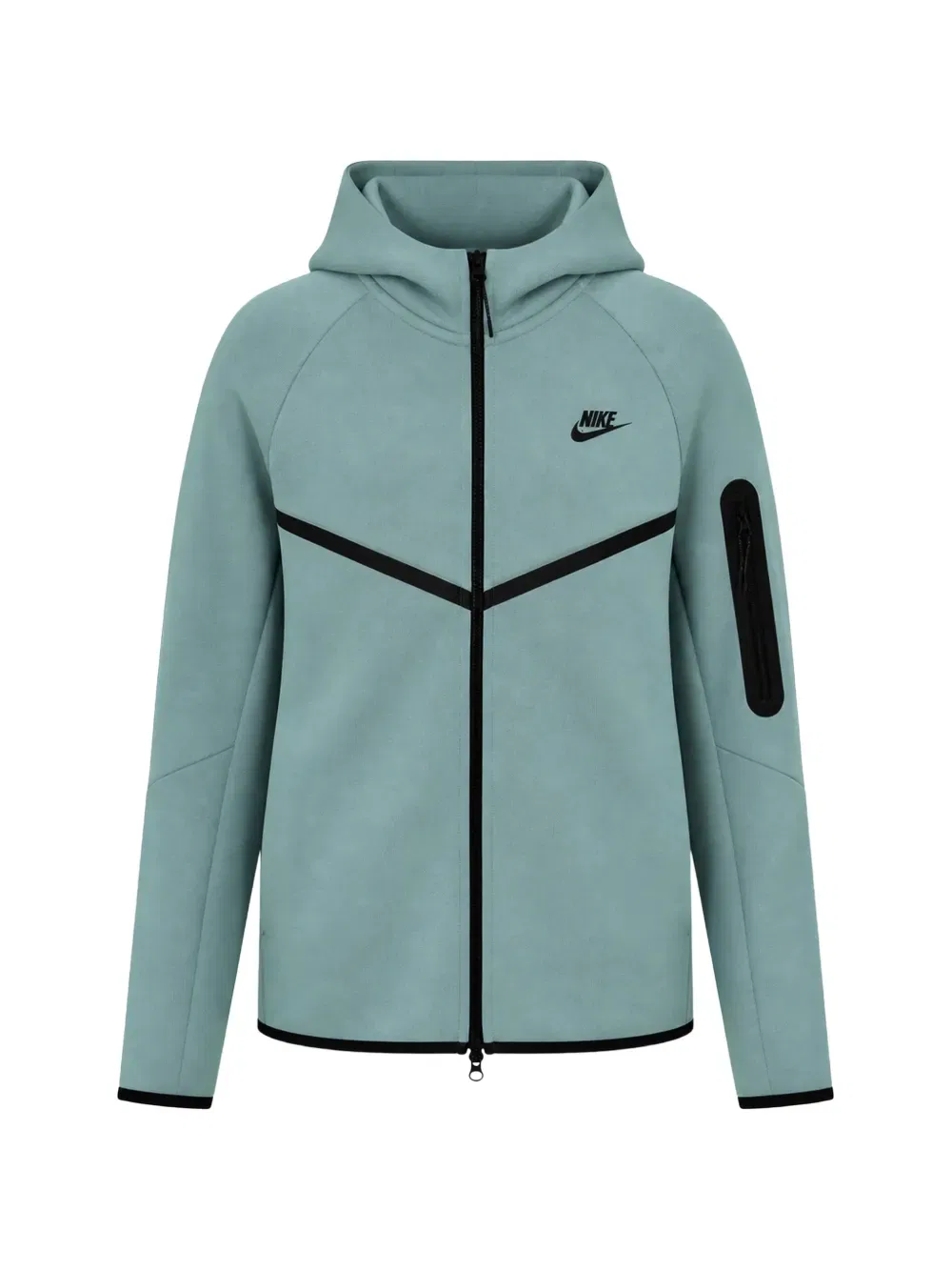 Технофлисовая ветровка на молнии с капюшоном Nike, зеленый
