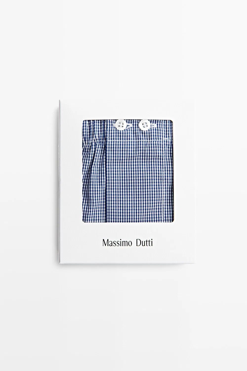 Боксеры Massimo Dutti, из 100% хлопка в мелкую клетку, темно-синий — фото 3