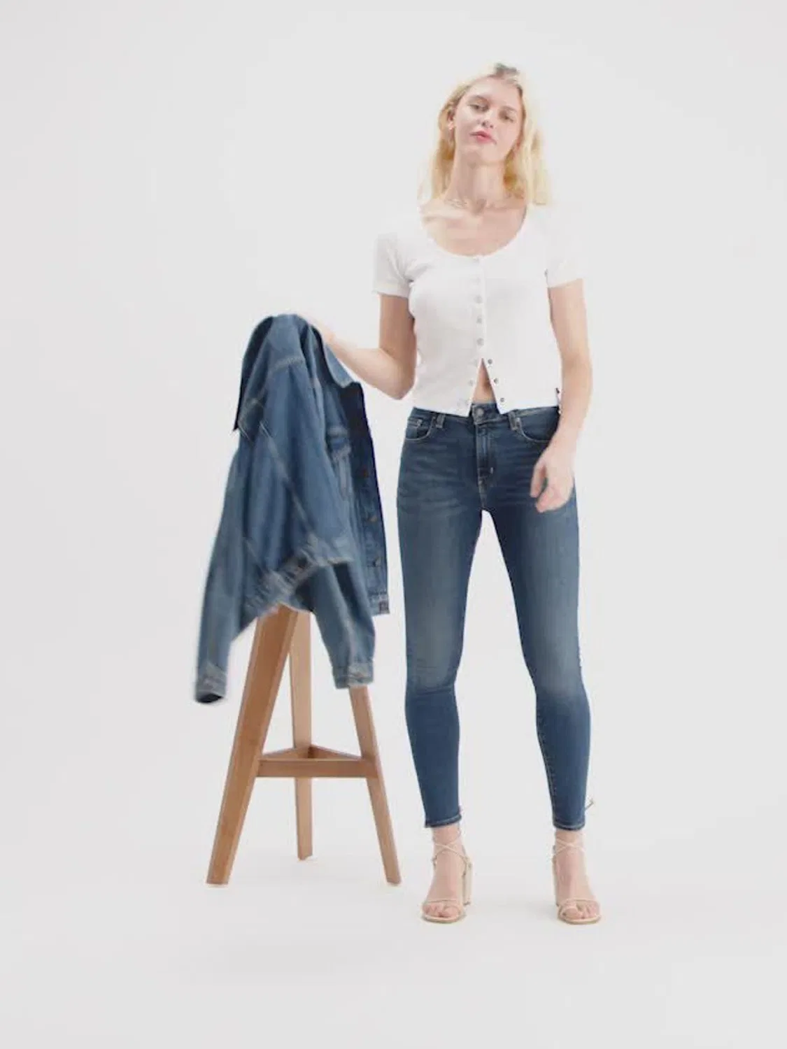 Джинсы скинни Levi's 721 High Rise, Blue Wave Dark — фото 3