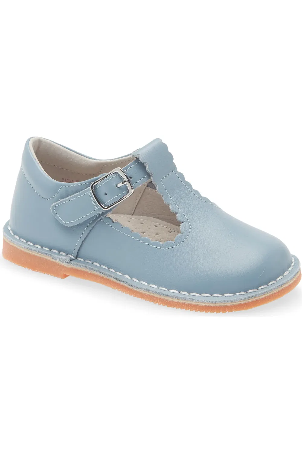 Туфли детские с T-образным ремешком Selina Scallop L'AMOUR, Dusty Blue